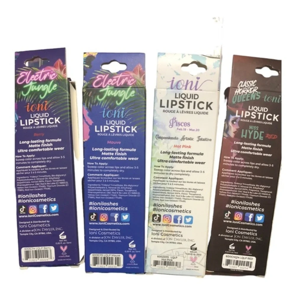 2pack lasting matte‎ finish liquid lipstick- Berry, Mauve, hot pink, & hyde red